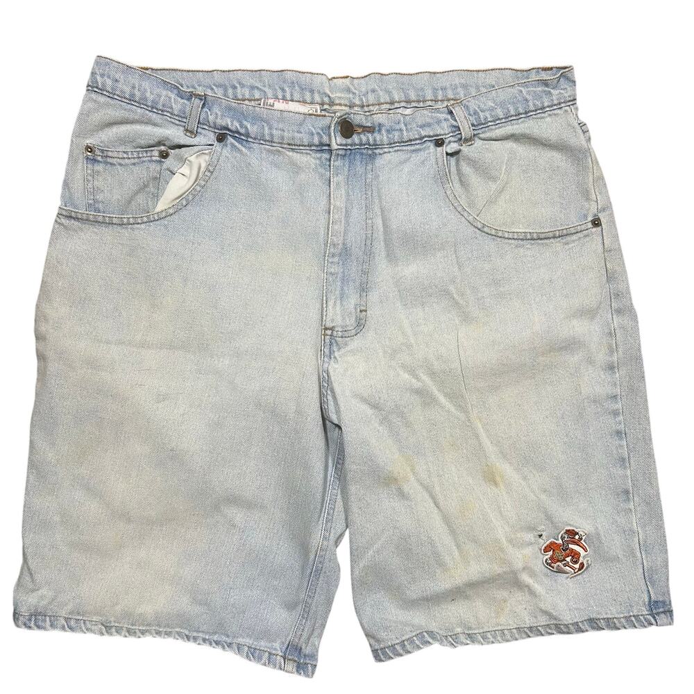 Vintage 90s Miami Hurricanes Denim Jean Shorts Jorts 36 Waist True Fan Mens